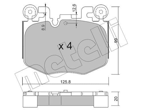 set placute frana,frana disc METELLI 22-1423-0