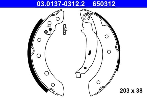 Set saboti frana ATE 03.0137-0312.2