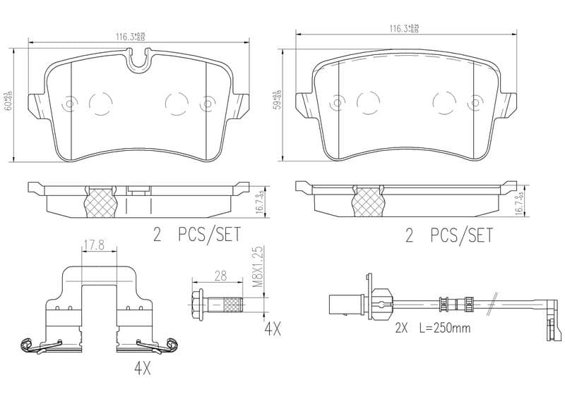 set placute frana,frana disc BREMBO XTRA LINE - Ceramic P85120NX