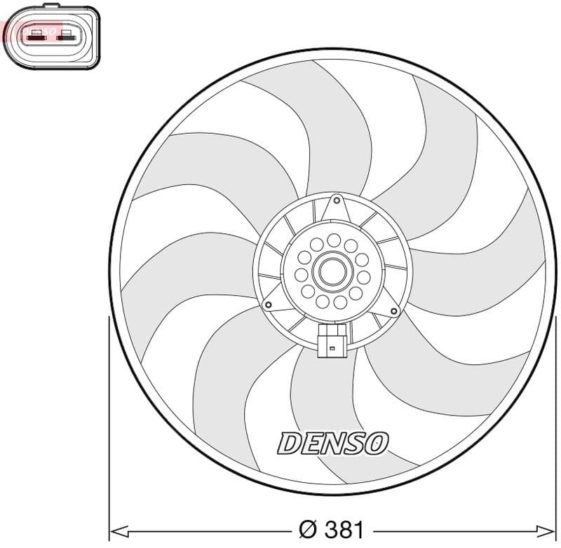 Ventilator, radiator DENSO DER02006