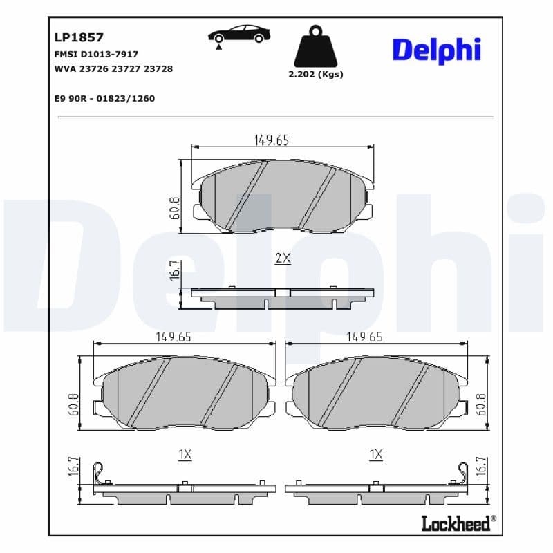 set placute frana,frana disc DELPHI LP1857