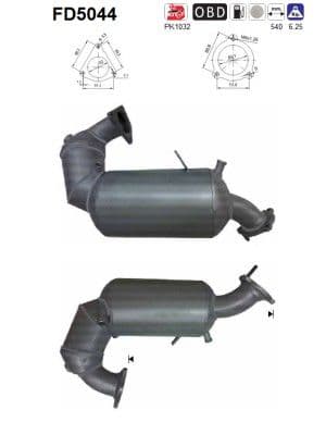 Filtru funingine/particule, sist.de esapament AS-PL FD5044