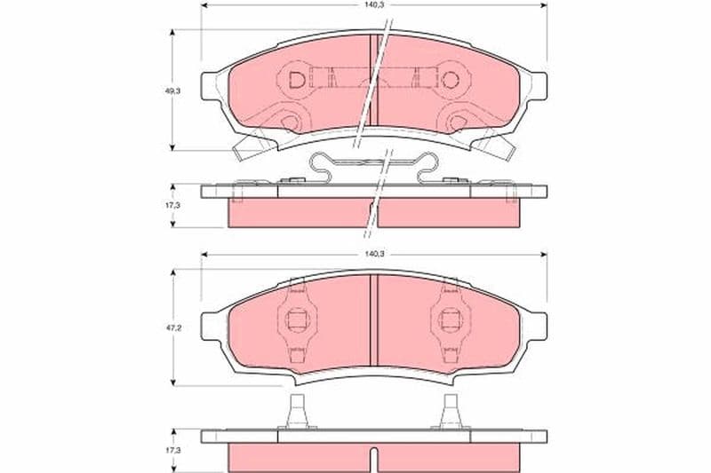 set placute frana,frana disc TRW GDB4014