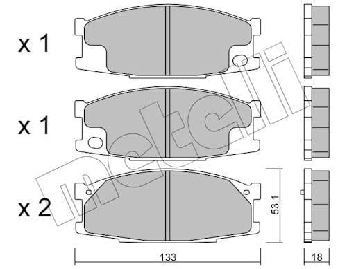 set placute frana,frana disc METELLI 22-0909-0