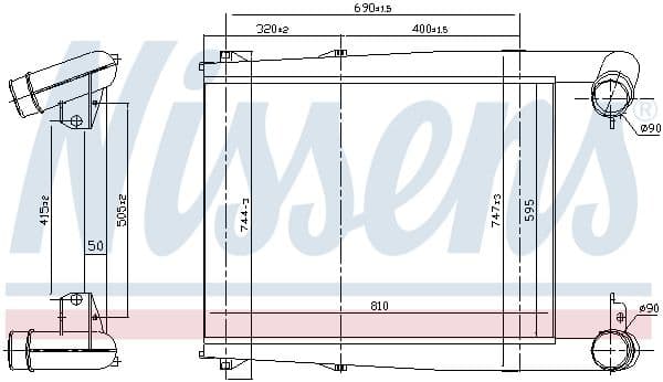 Intercooler, compresor NISSENS 97028