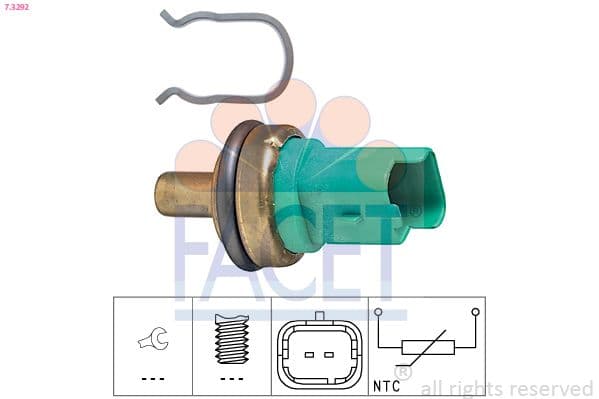 senzor,temperatura lichid de racire FACET Made in Italy - OE Equivalent 7.3292
