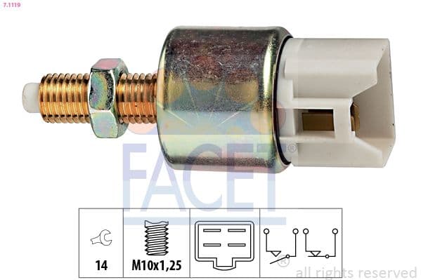 Comutator lumini frana FACET 7.1119