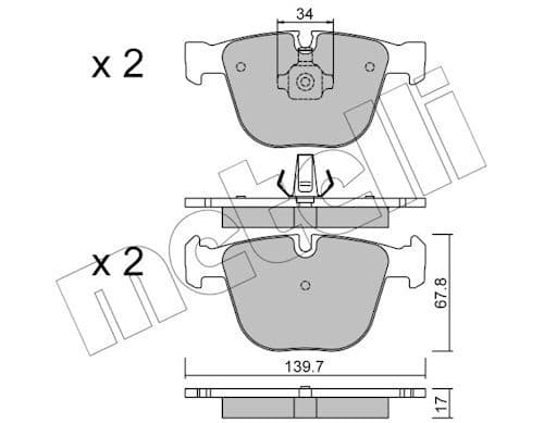 set placute frana,frana disc METELLI 22-0773-0