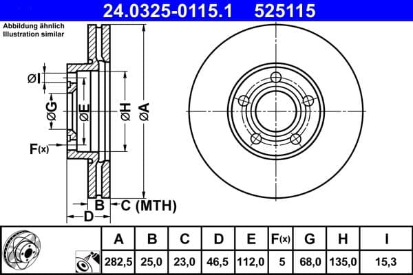 Disc frana ATE PowerDisc 24.0325-0115.1
