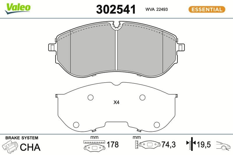 set placute frana,frana disc VALEO 302541