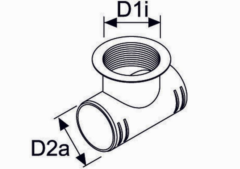 Canal de aer WEBASTO T-piece D90-60-90 with thread for outlet 1320475A