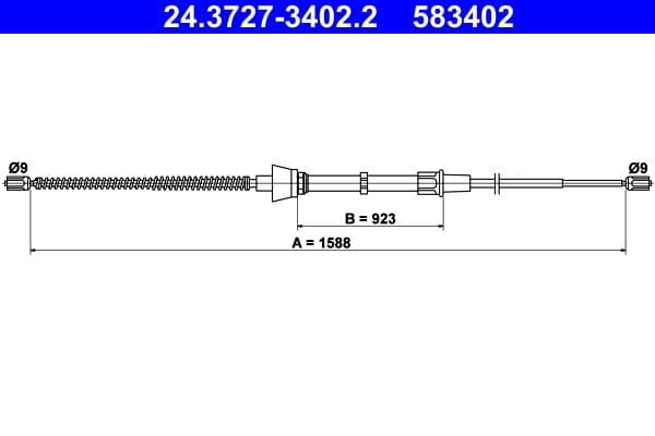 Cablu, frana de parcare ATE 24.3727-3402.2