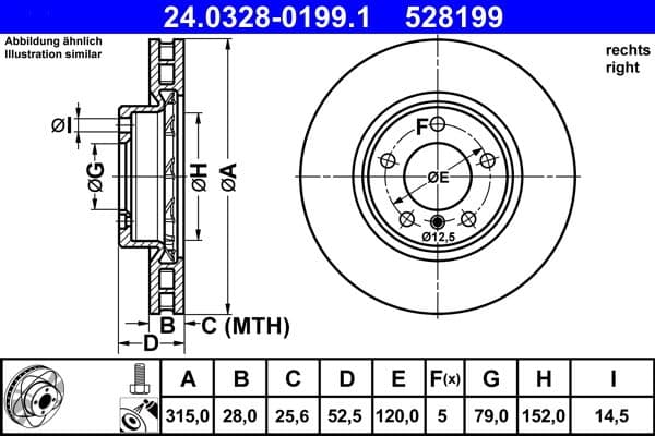 Disc frana ATE PowerDisc 24.0328-0199.1
