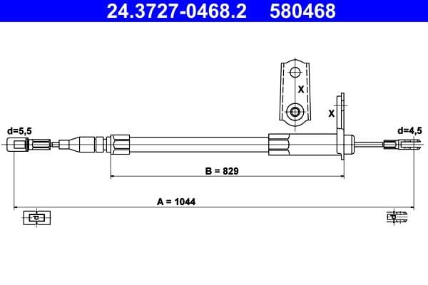Cablu, frana de parcare ATE 24.3727-0468.2