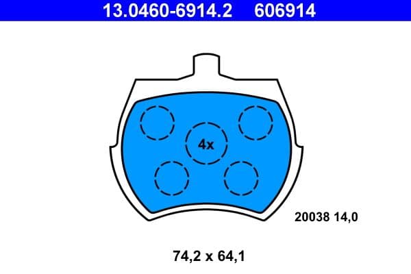 set placute frana,frana disc ATE 13.0460-6914.2