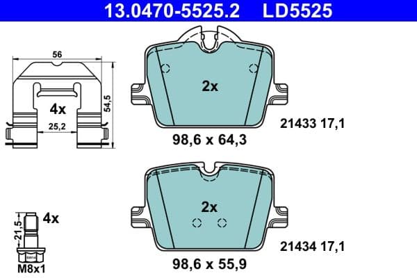 set placute frana,frana disc ATE Ceramic 13.0470-5525.2