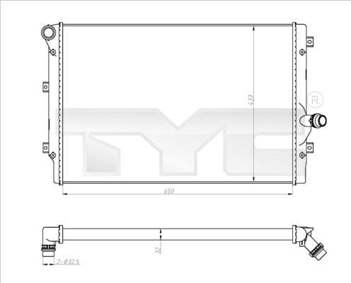 Radiator, racire motor TYC 702-0024-R