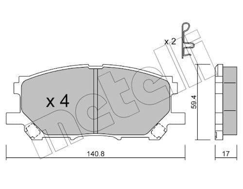 set placute frana,frana disc METELLI 22-0618-0
