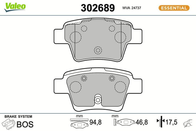 set placute frana,frana disc VALEO 302689