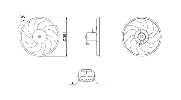 Ventilator, radiator MAHLE CFF 709 000S
