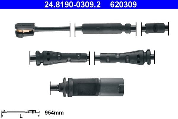 senzor de avertizare,uzura placute de frana ATE 24.8190-0309.2