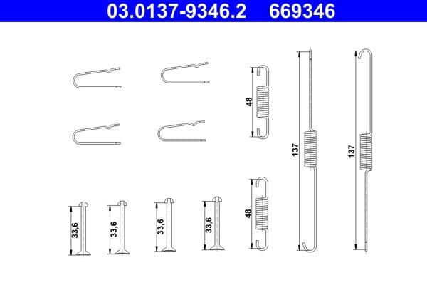 Set accesorii, sabot de frana ATE 03.0137-9346.2