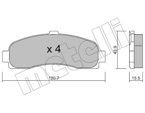 set placute frana,frana disc METELLI 22-0145-0