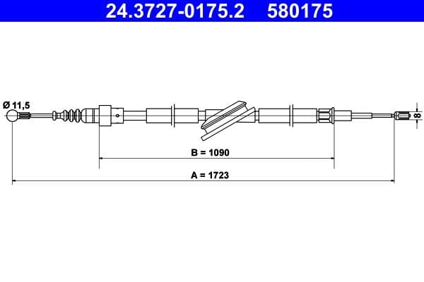 Cablu, frana de parcare ATE 24.3727-0175.2