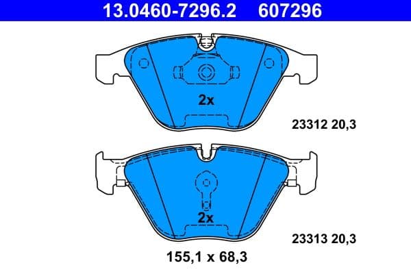 set placute frana,frana disc ATE 13.0460-7296.2
