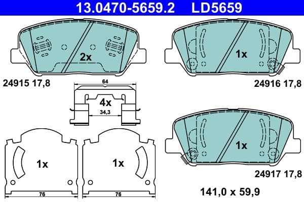 set placute frana,frana disc ATE Ceramic 13.0470-5659.2