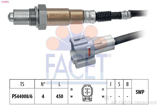 Sonda Lambda FACET Made in Italy - OE Equivalent 10.8092