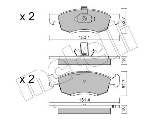 set placute frana,frana disc METELLI 22-0802-0