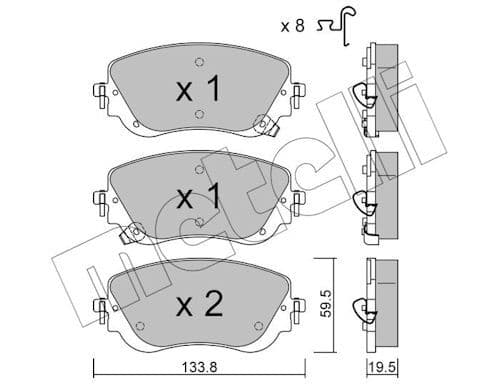 set placute frana,frana disc METELLI 22-1325-0