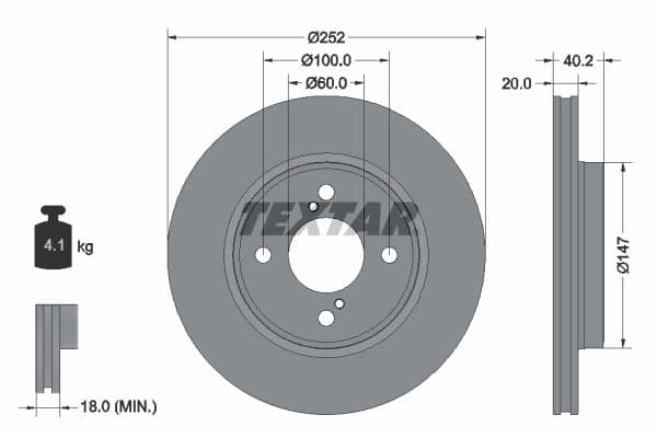 Disc frana TEXTAR PRO 92303703