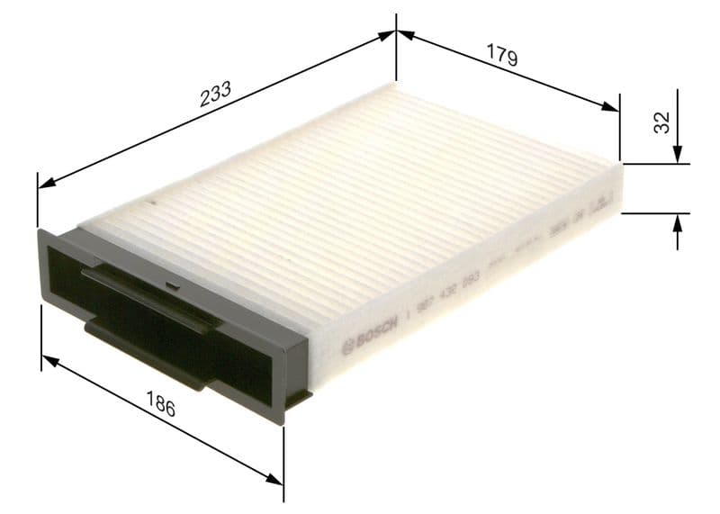 Filtru, aer habitaclu BOSCH 1 987 432 093