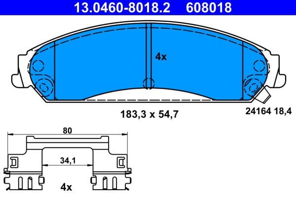 set placute frana,frana disc ATE 13.0460-8018.2