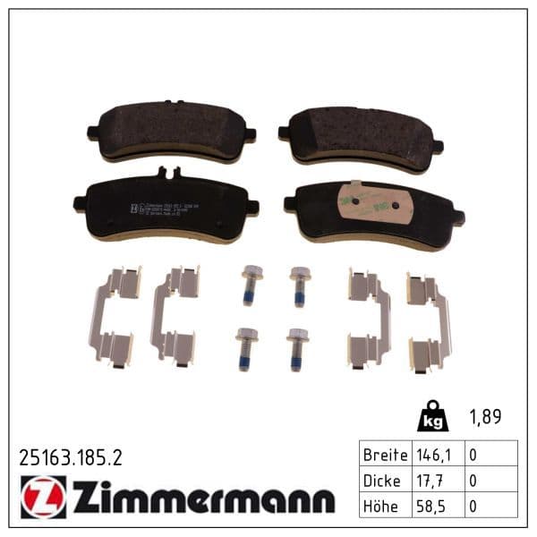 set placute frana,frana disc ZIMMERMANN 25163.185.2