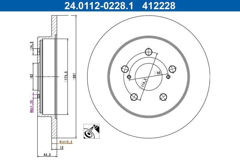 Disc frana ATE 24.0112-0228.1