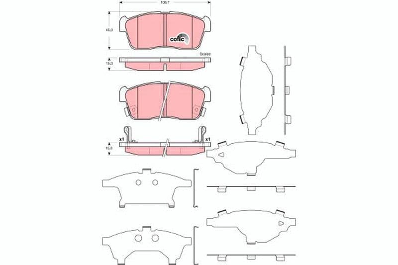 set placute frana,frana disc TRW COTEC GDB3359
