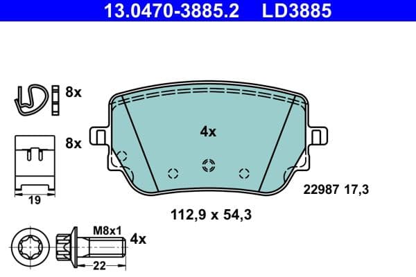 set placute frana,frana disc ATE Ceramic 13.0470-3885.2