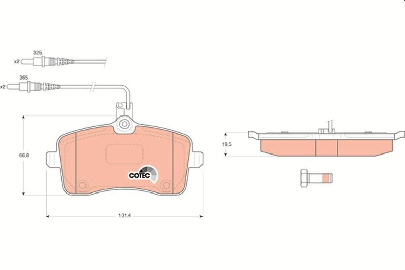 set placute frana,frana disc TRW COTEC GDB1594