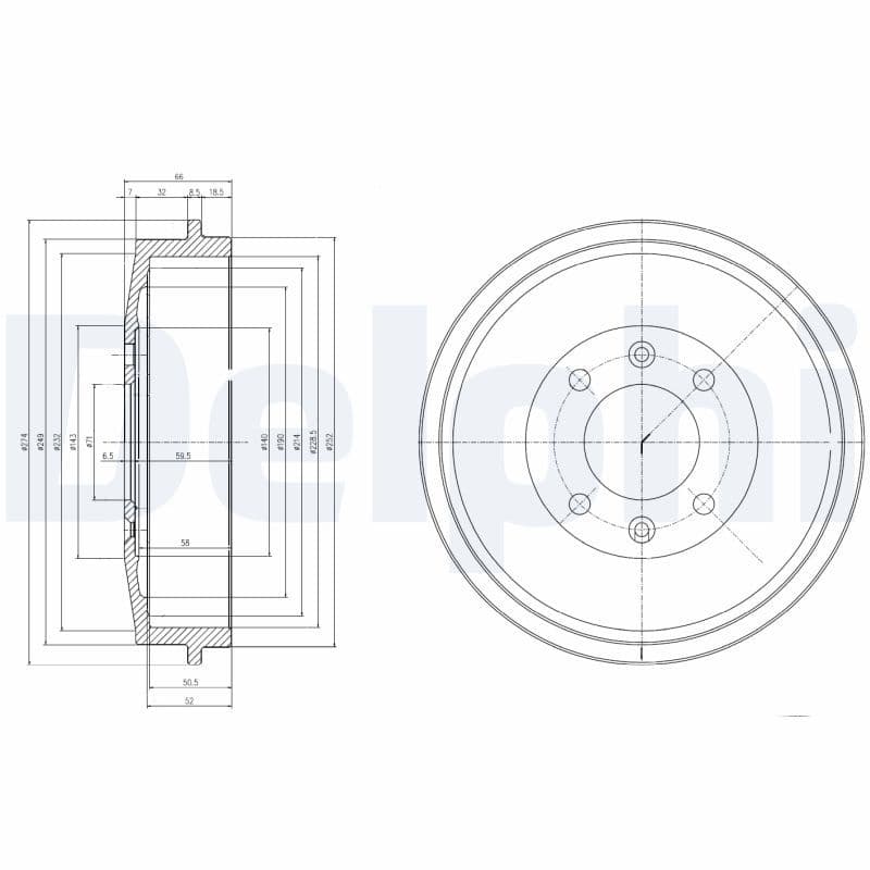 Tambur frana DELPHI BF169
