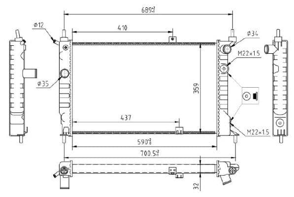 Radiator, racire motor MTR 13054476