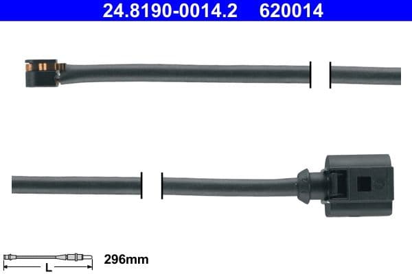 senzor de avertizare,uzura placute de frana ATE 24.8190-0014.2