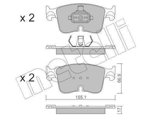 set placute frana,frana disc METELLI 22-1383-0