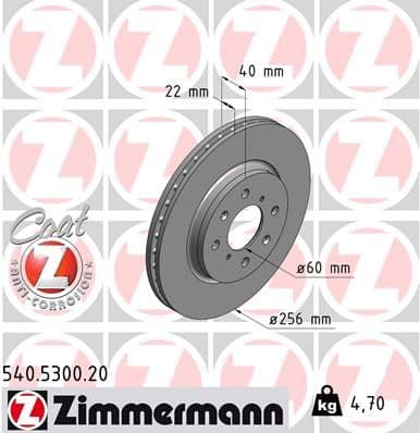 Disc frana ZIMMERMANN COAT Z 540.5300.20