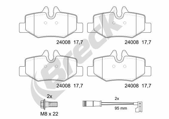 set placute frana,frana disc BRECK 24008 00 703 00