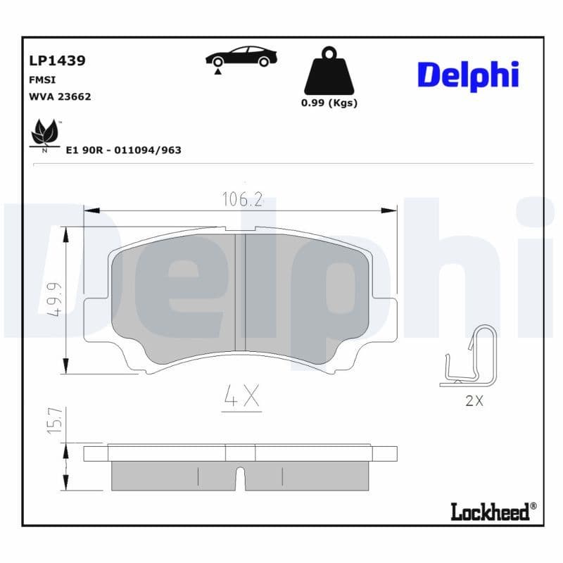set placute frana,frana disc DELPHI LP1439