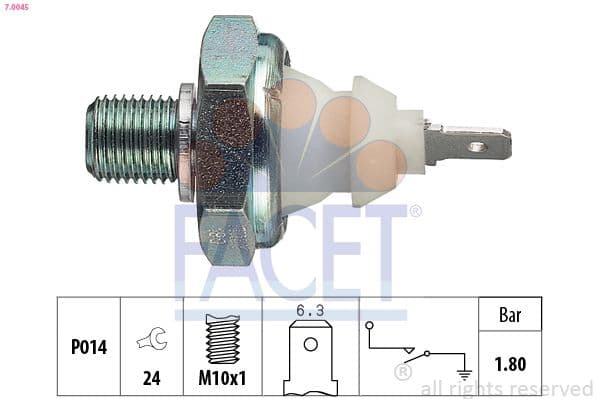 Senzor presiune ulei FACET Made in Italy - OE Equivalent 7.0045
