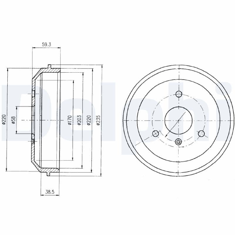 Tambur frana DELPHI BF465